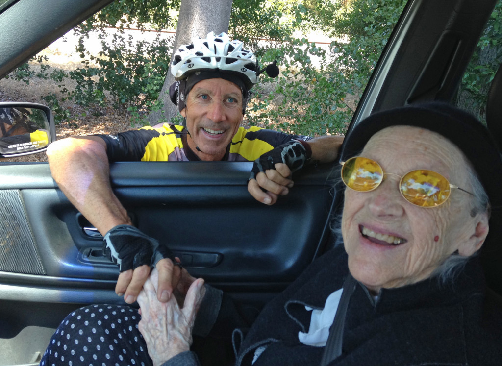 Tom and cycling buddy Phyllis (104 years-young)